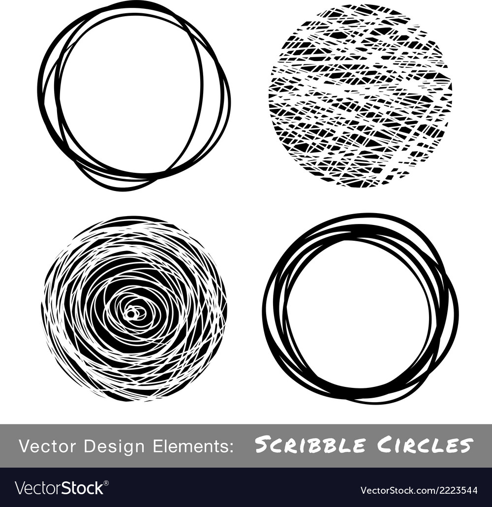 Download Set of Hand Drawn Scribble Circles Royalty Free Vector Image