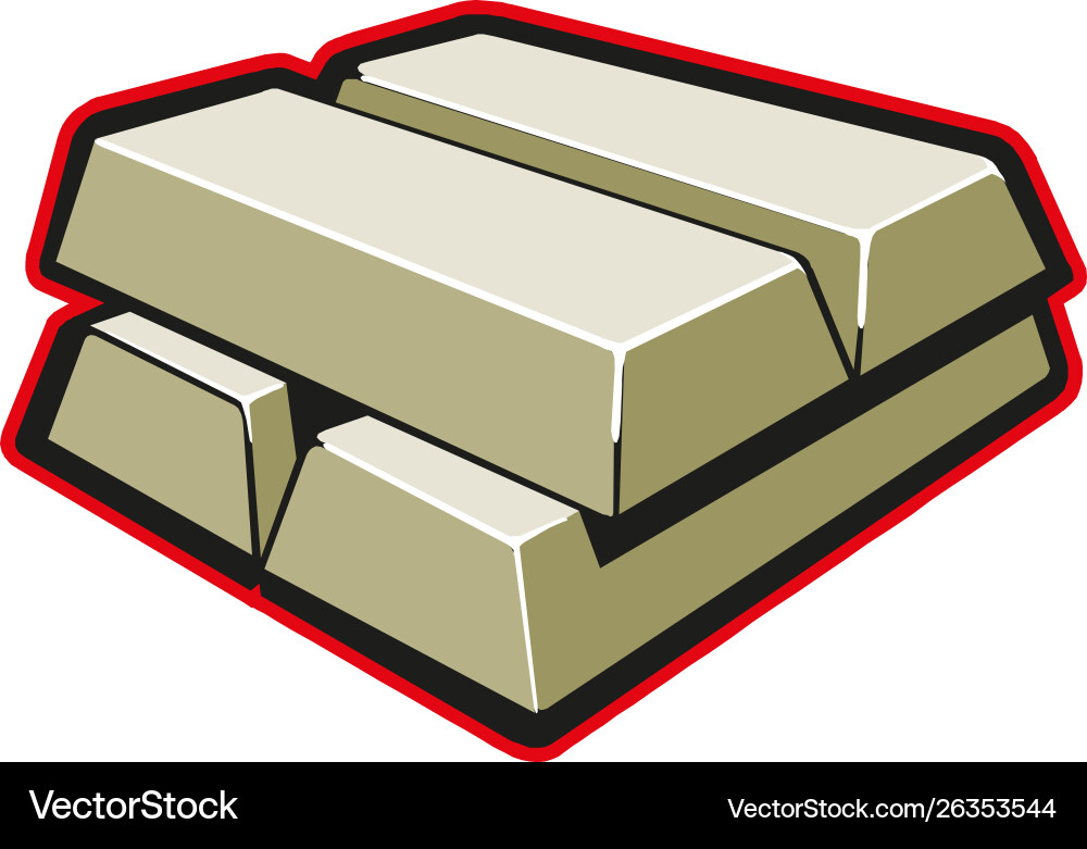 Stack gold bars icon Royalty Free Vector Image