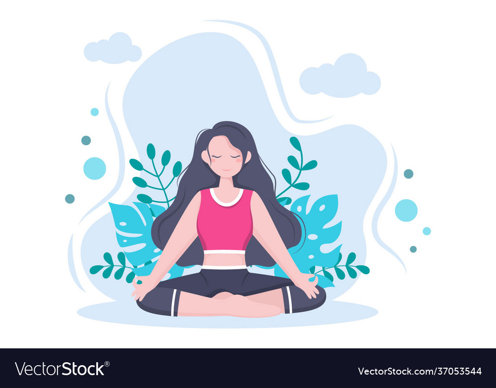 Yoga or meditation practices aim for health Vector Image