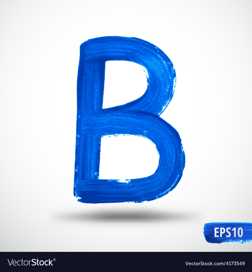 Alphabet Letter B Watercolor Royalty Free Vector Image