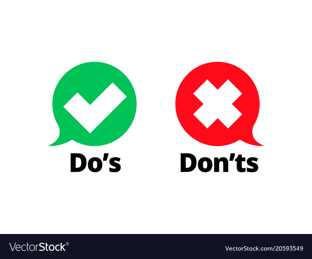 Premium Vector  Do and dont icons check mark and cross like and dislike  symbols