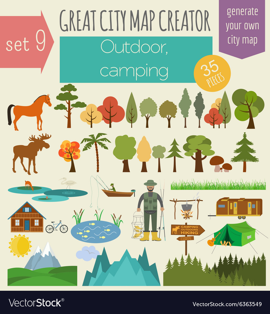 Great city map creator house constructor Vector Image