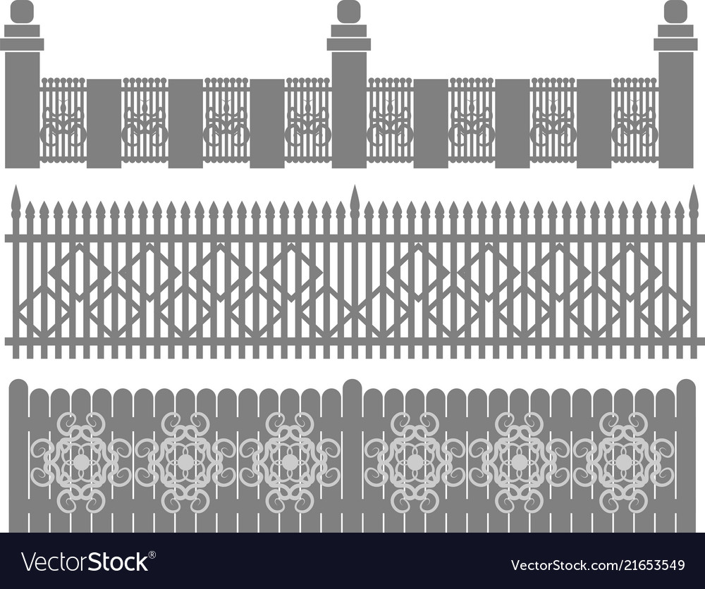metal fence grid forged fence royalty free vector image