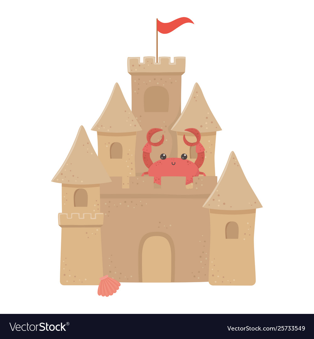Sand Castle In Beach Design Royalty Free Vector Image Beach Design Royalty Free Vector Image
