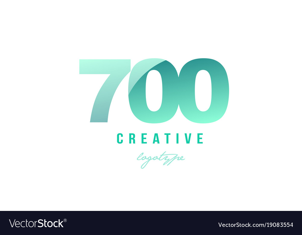 700 green pastel gradient number numeral digit