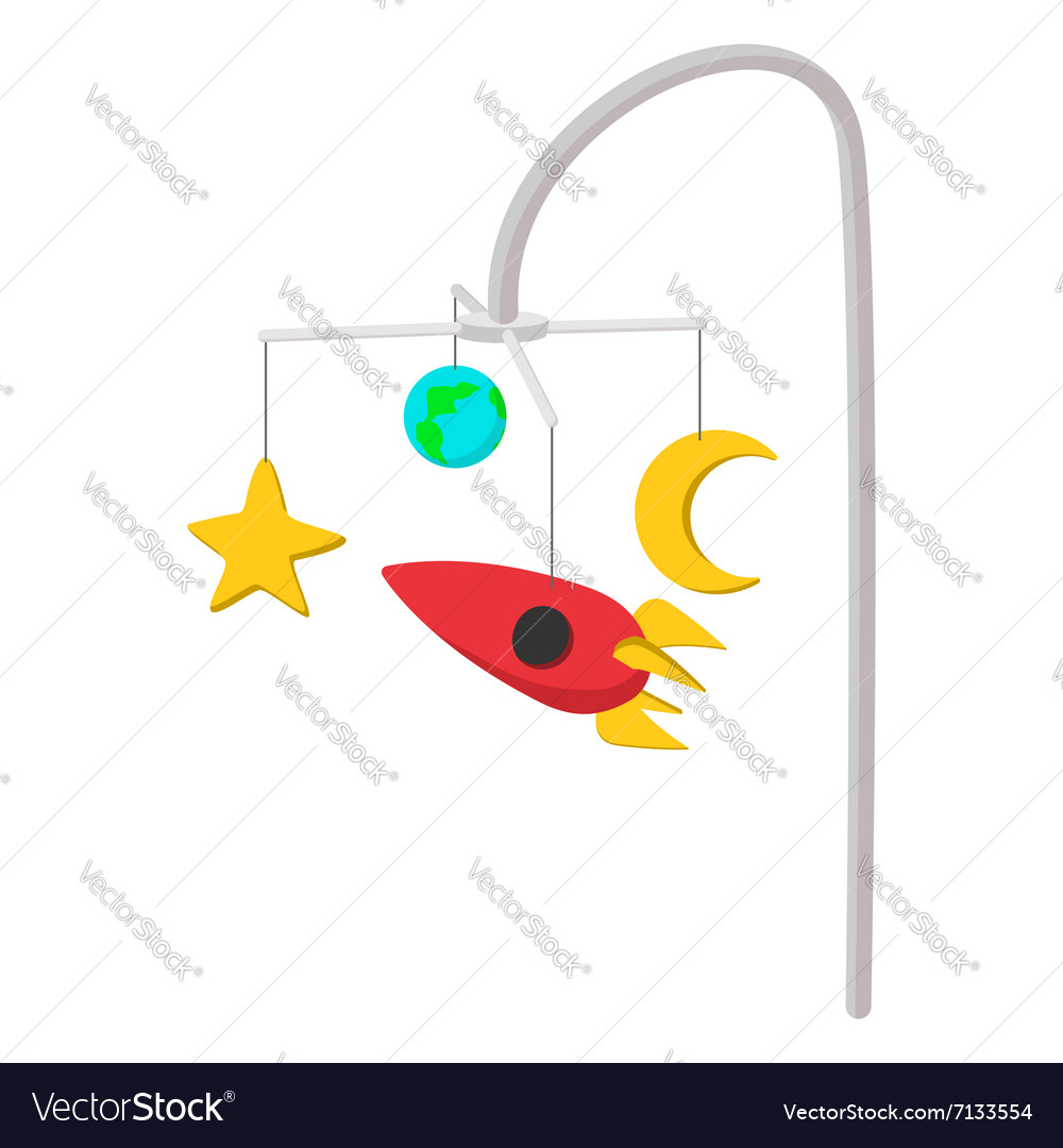 Bed carousel cartoon icon Royalty Free Vector Image