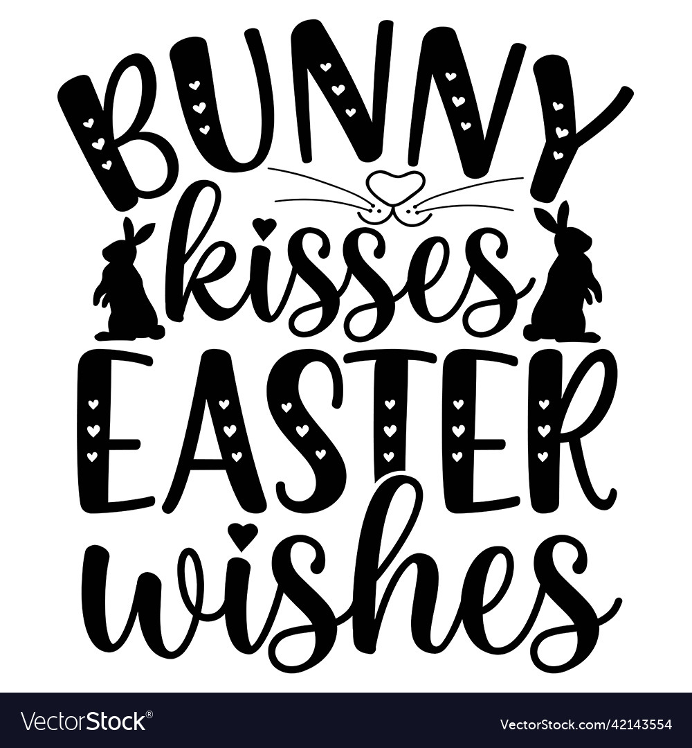 Bunny kisses easter wishes silhouette