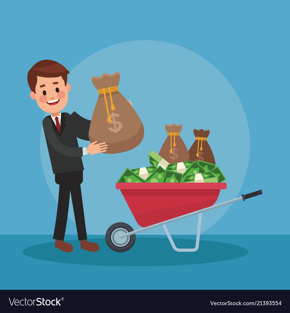 Businessman and money cartoons Royalty Free Vector Image