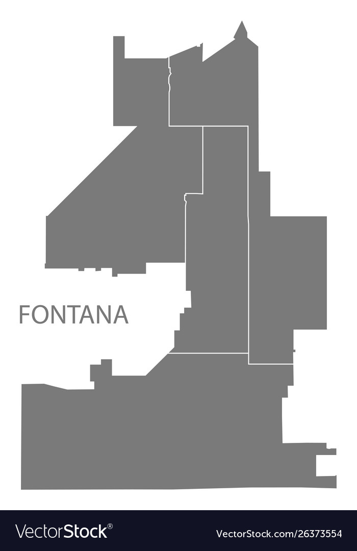 Fontana california city map with districts grey Vector Image