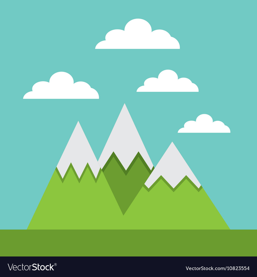 Mountains landscape beautiful icon Royalty Free Vector Image