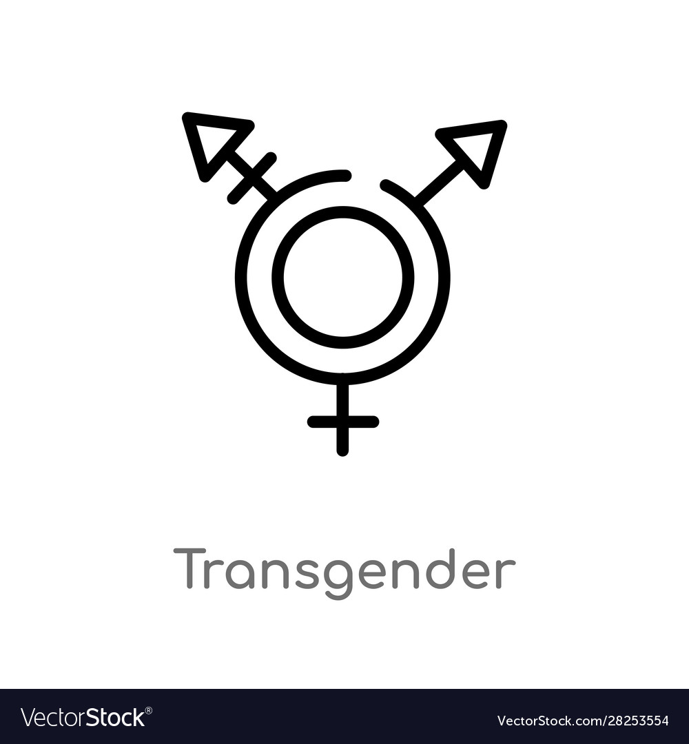 Outline transgender icon isolated black simple