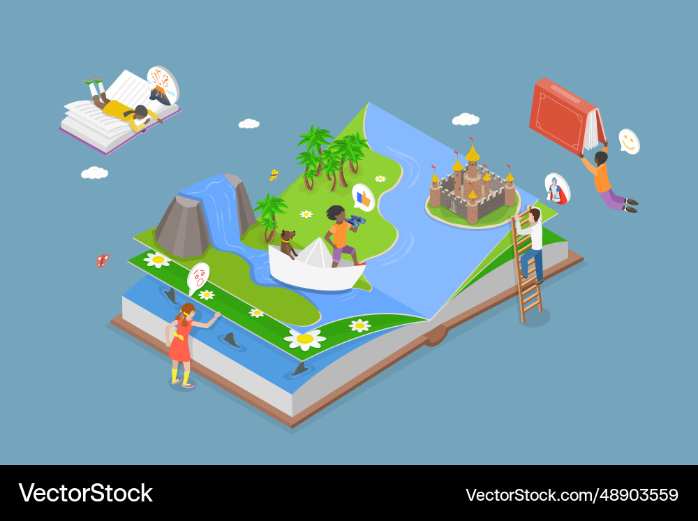 3d isometric flat conceptual Royalty Free Vector Image