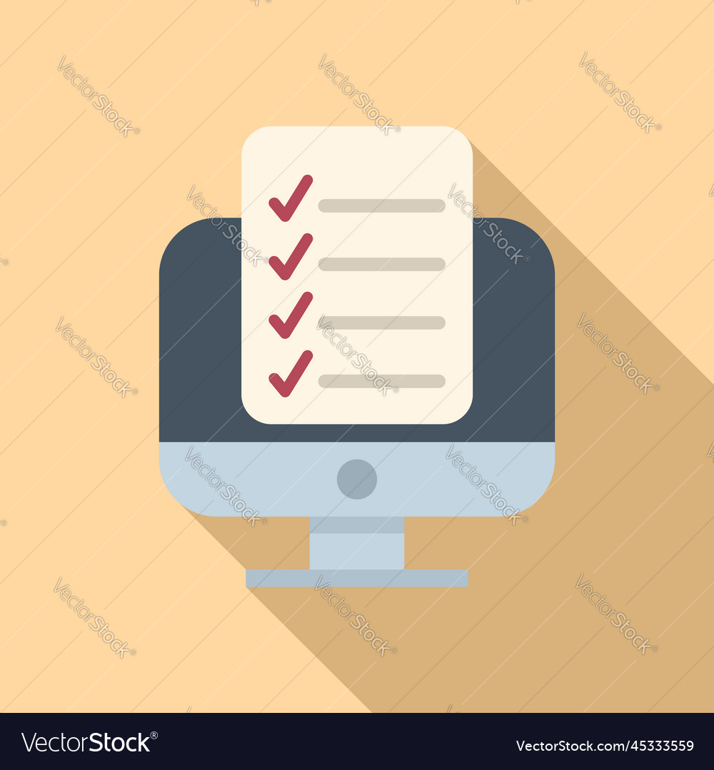Computer task schedule icon flat event Royalty Free Vector