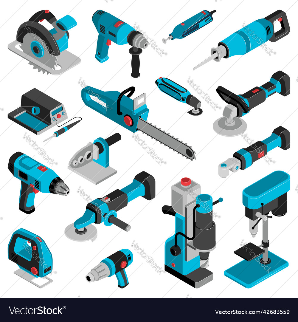 Electric machine and tools isometric set