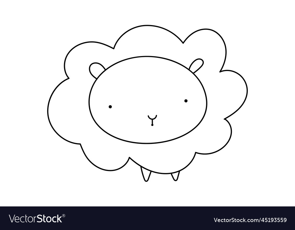 Hand drawn doodle sketch baby sheep