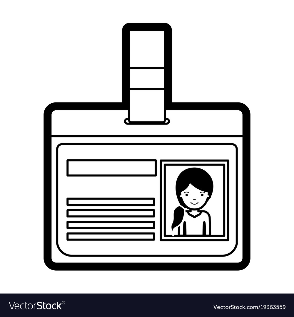 Identification card with half body woman picture Vector Image