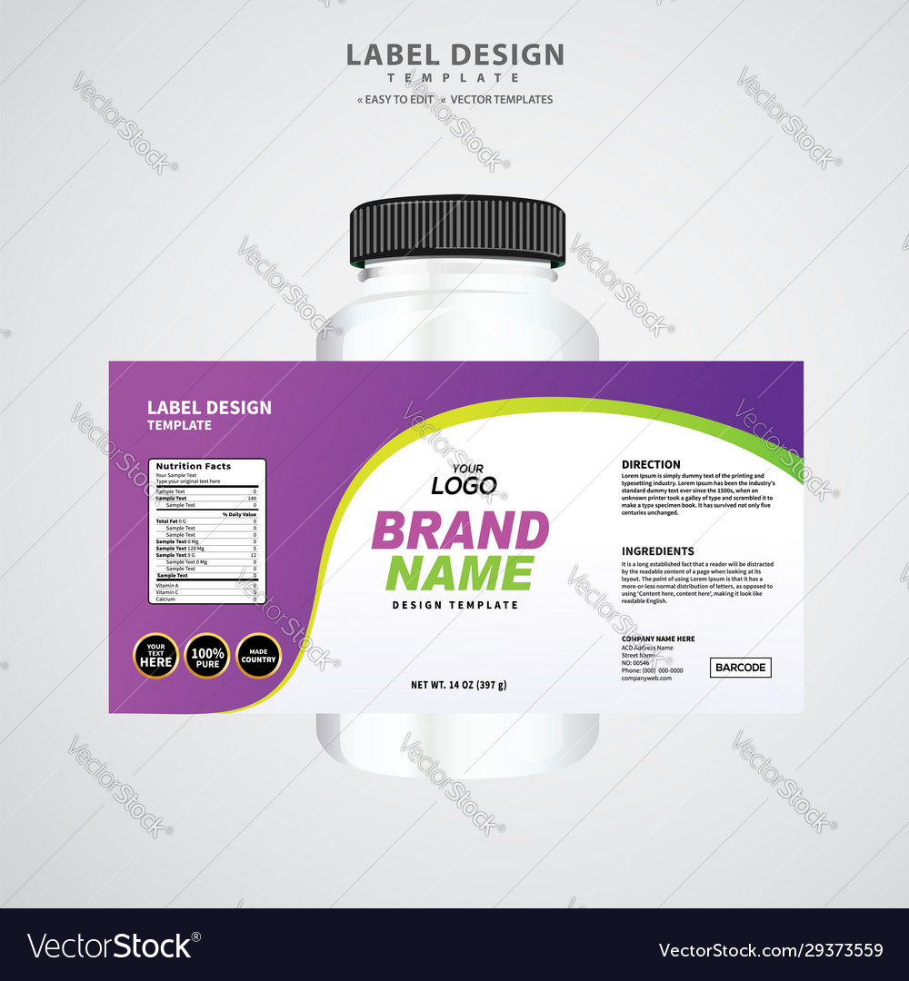 Label and packaging template design Royalty Free Vector