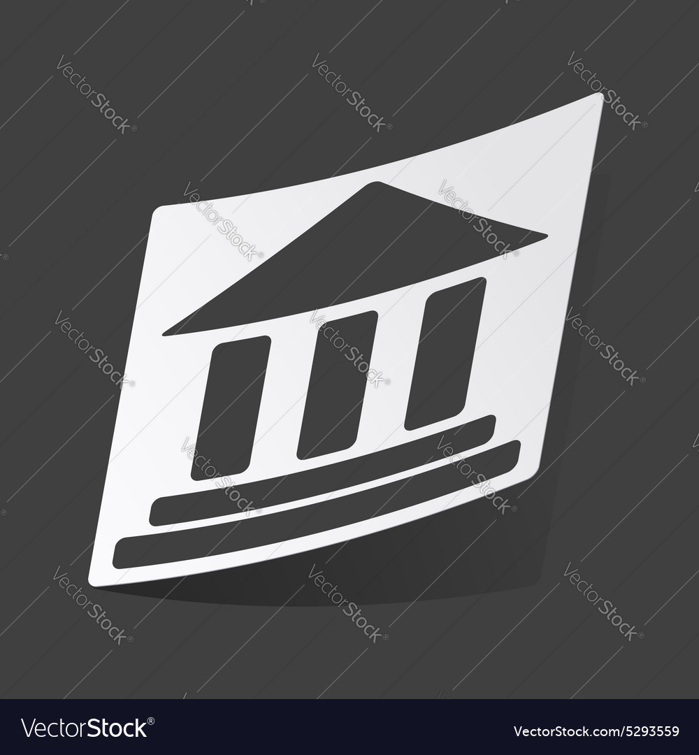 Monochrome museum sticker Royalty Free Vector Image