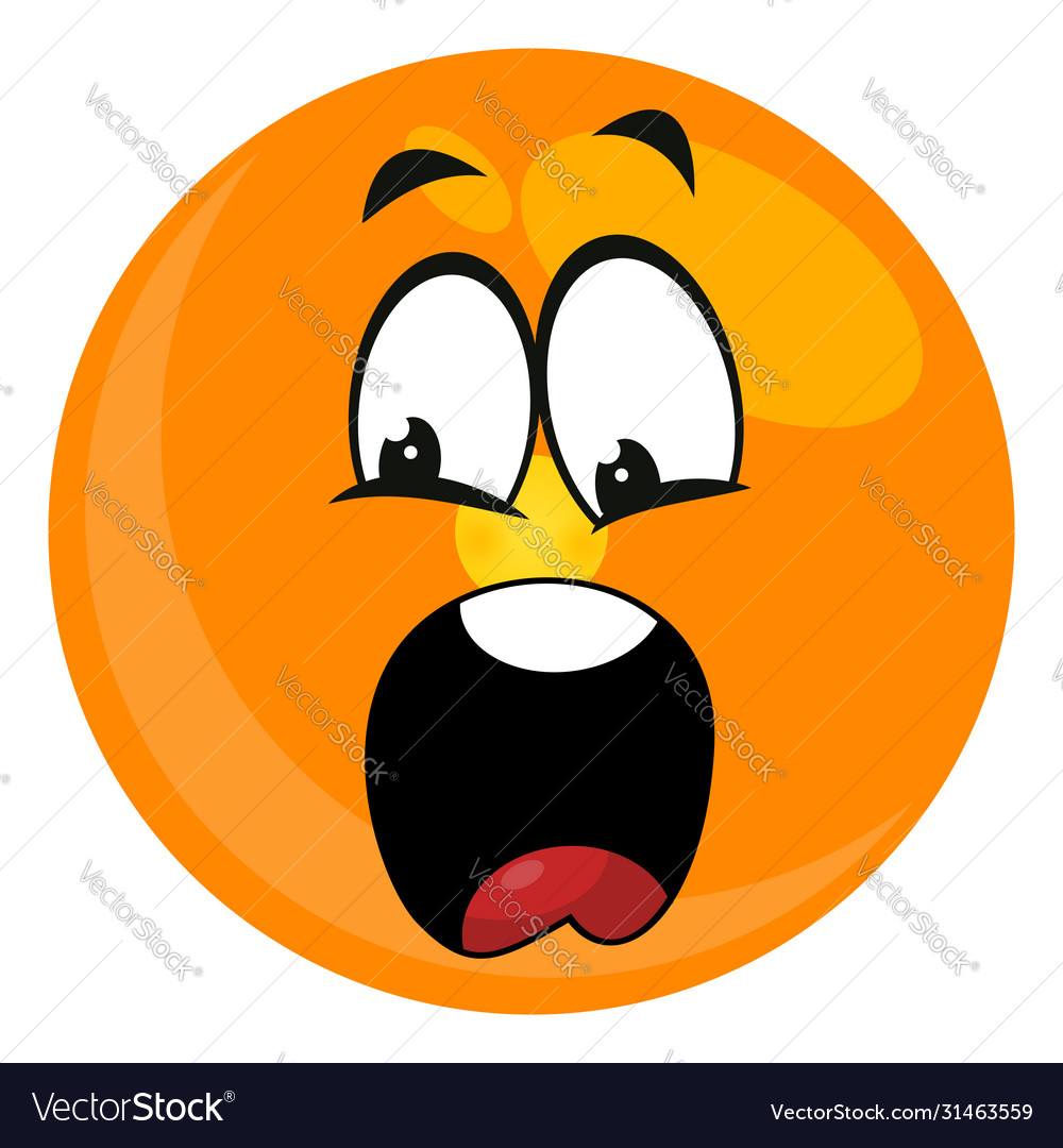 Shocked, scared emoji vector illustration Stock Vector by ©barsrsind  255423168