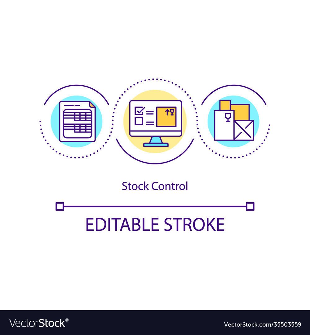 Stock control concept icon Royalty Free Vector Image