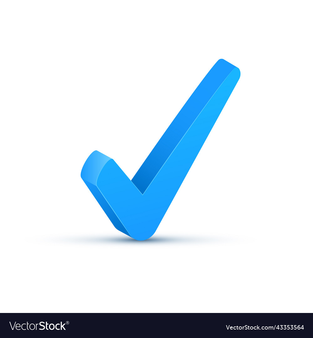 3d checkmark tick icon checklist success button