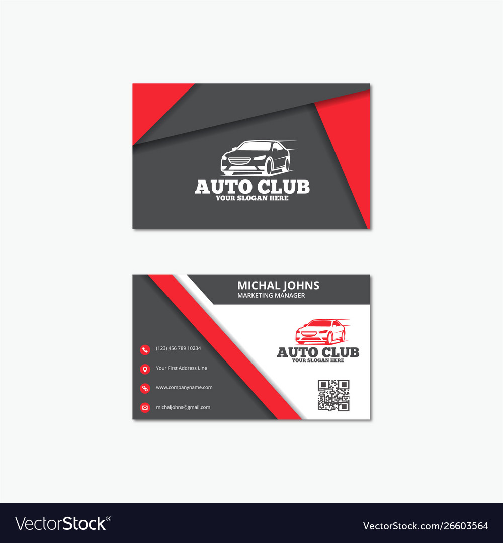 Auto business card templates Royalty Free Vector Image Intended For Automotive Business Card Templates