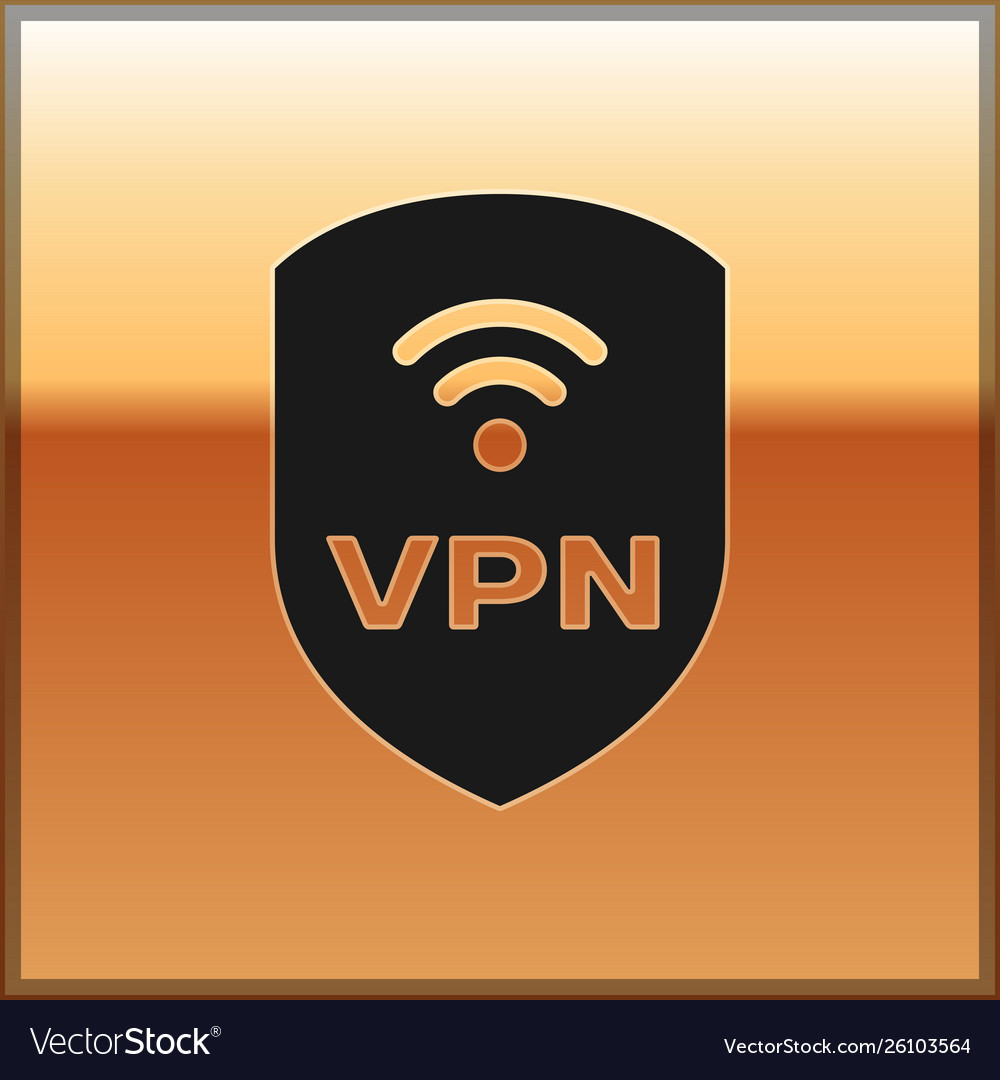 Black shield with vpn and wifi wireless internet Vector Image