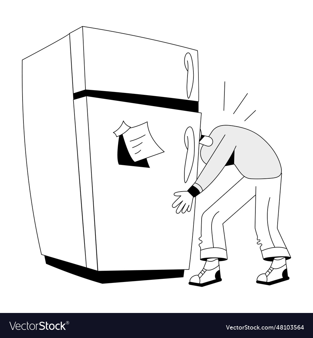 Checking refrigerator Royalty Free Vector Image