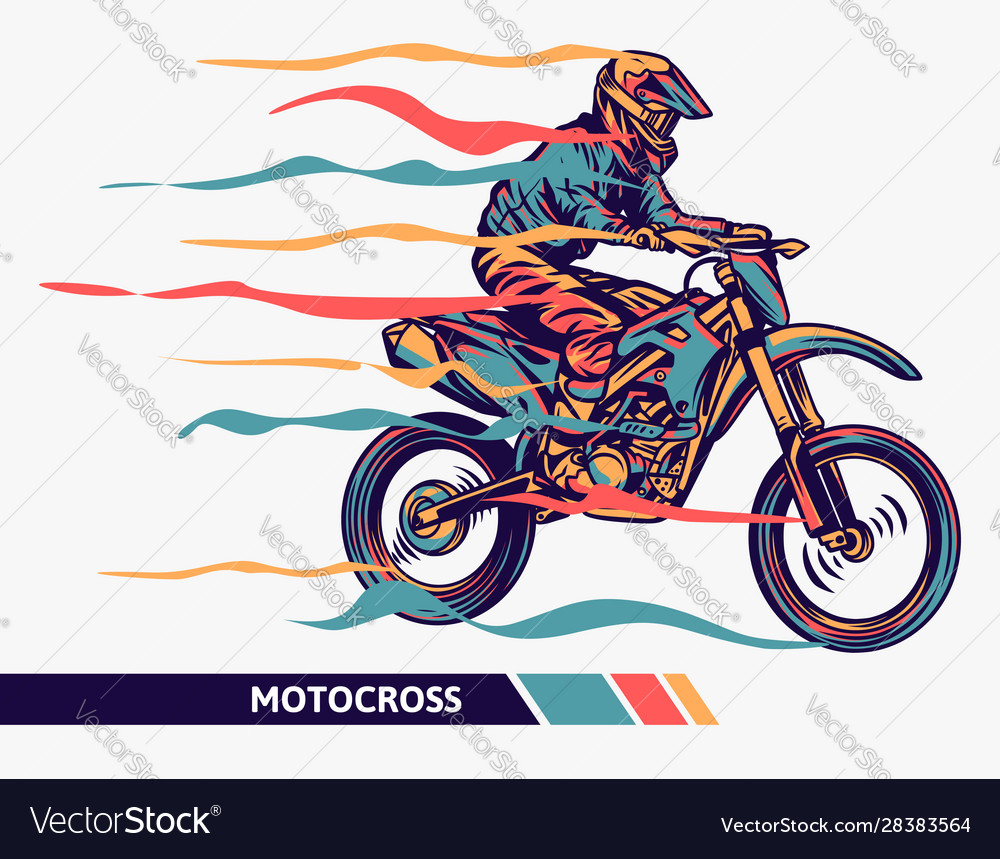 Premium Vector, Motocross illustration designs on solid color