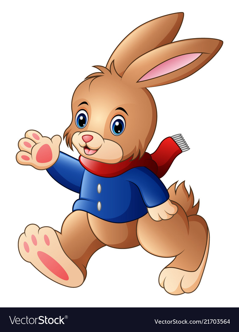 Happy rabbit cartoon isolated on white background Vector Image Happy rabbit cartoon isolated on white background Vector Image
