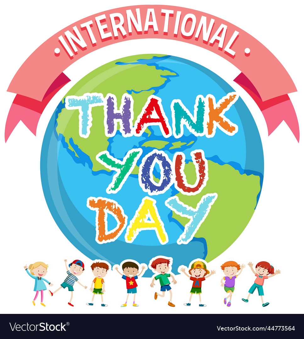 International thank you day banner design Vector Image