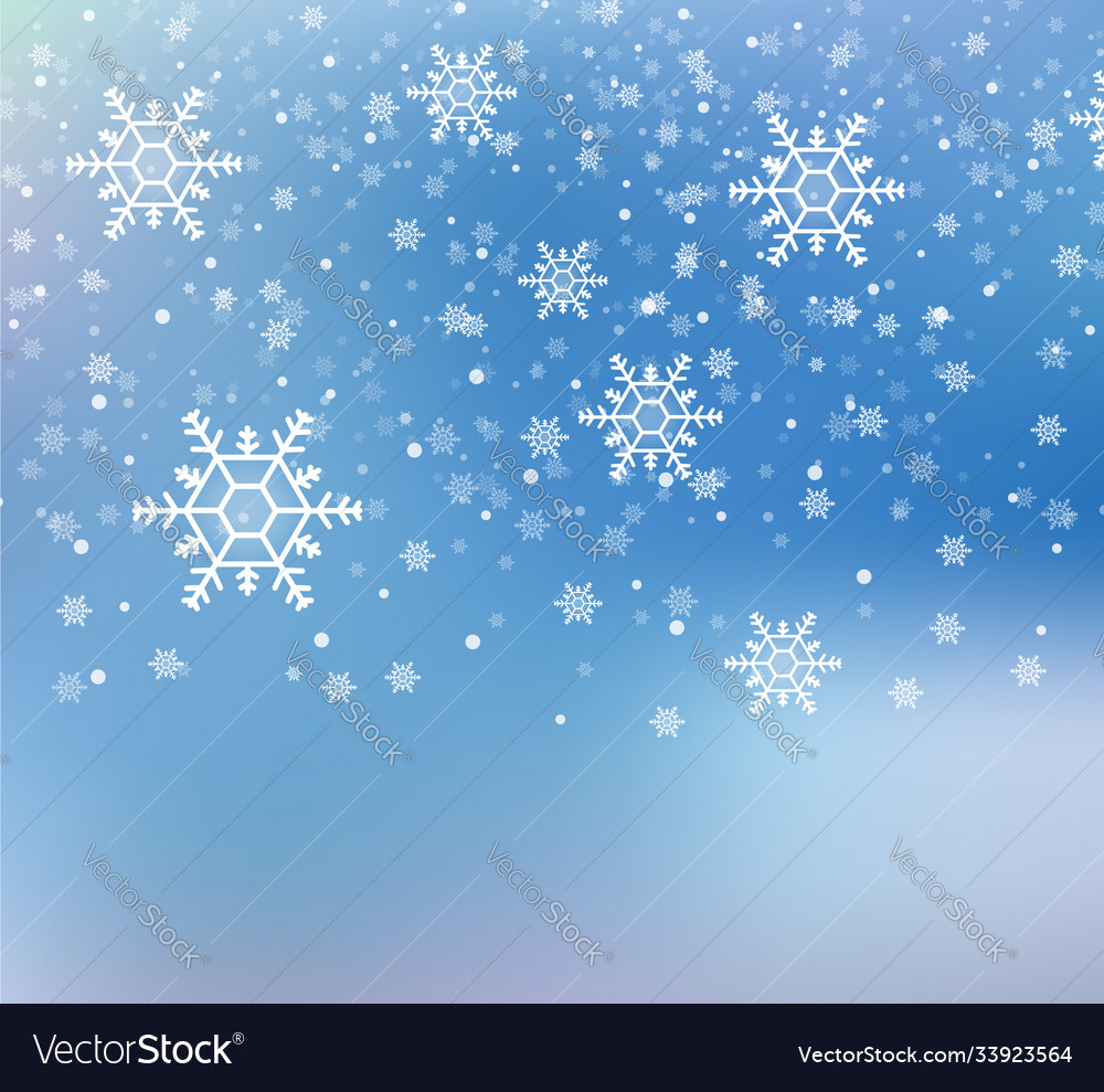 Many white cold flake elements on transparent Vector Image