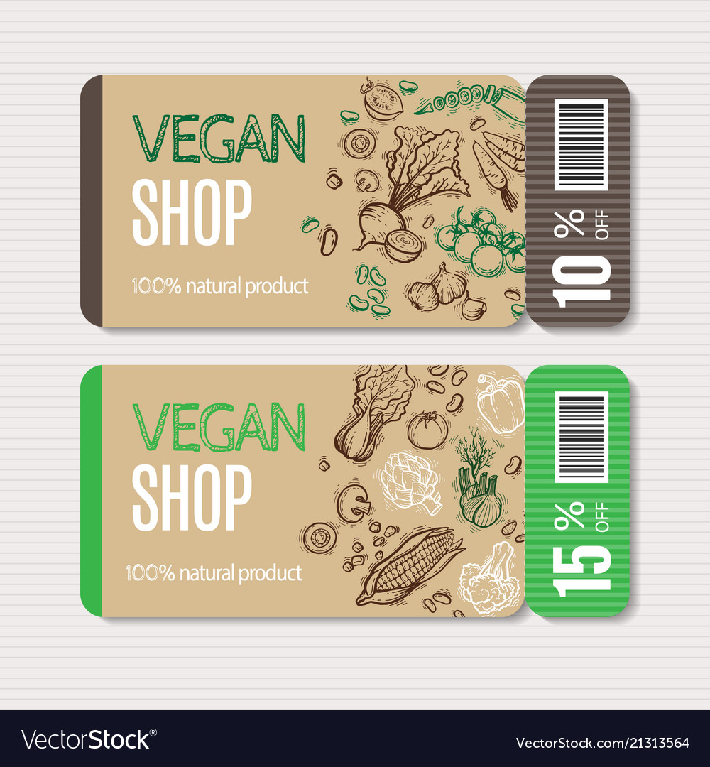 Organic Market Kit Coupon Royalty Free Vector Image Organic Market Kit Coupon Vector Image