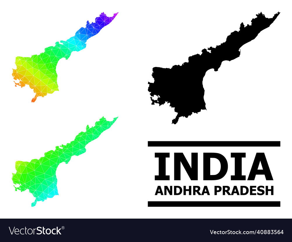 Polygonal rainbow map of andhra pradesh state