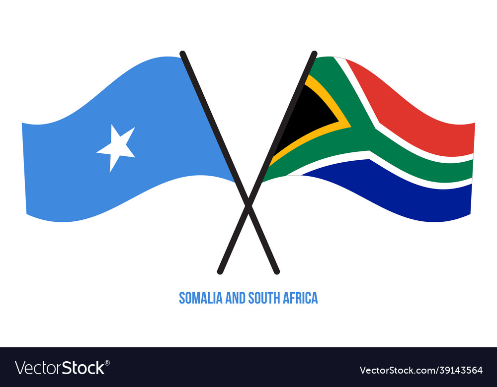 Somalia und Südafrika Flaggen gekreuzt Waving