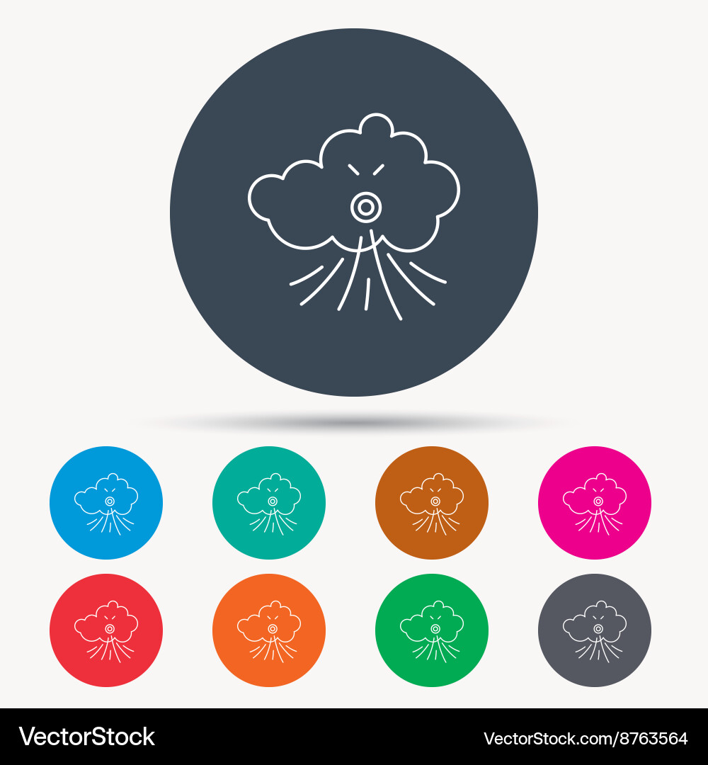Wind icon cloud with storm sign Royalty Free Vector Image