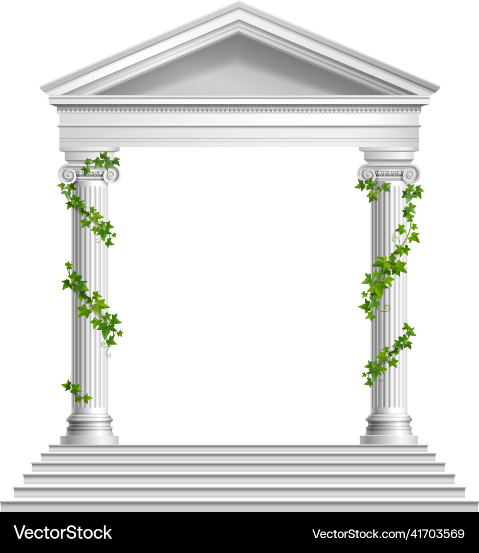 Columns realistic composition Royalty Free Vector Image