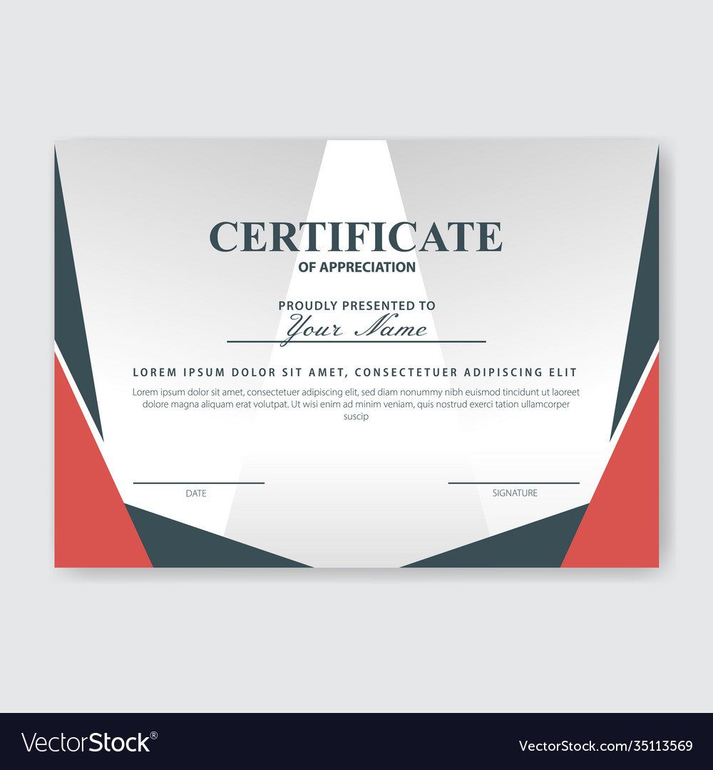 Creative certificate appreciation award Royalty Free Vector