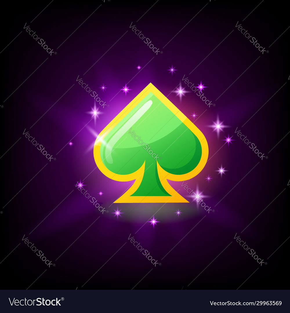 Green and gold spade icon card suit symbol for Vector Image