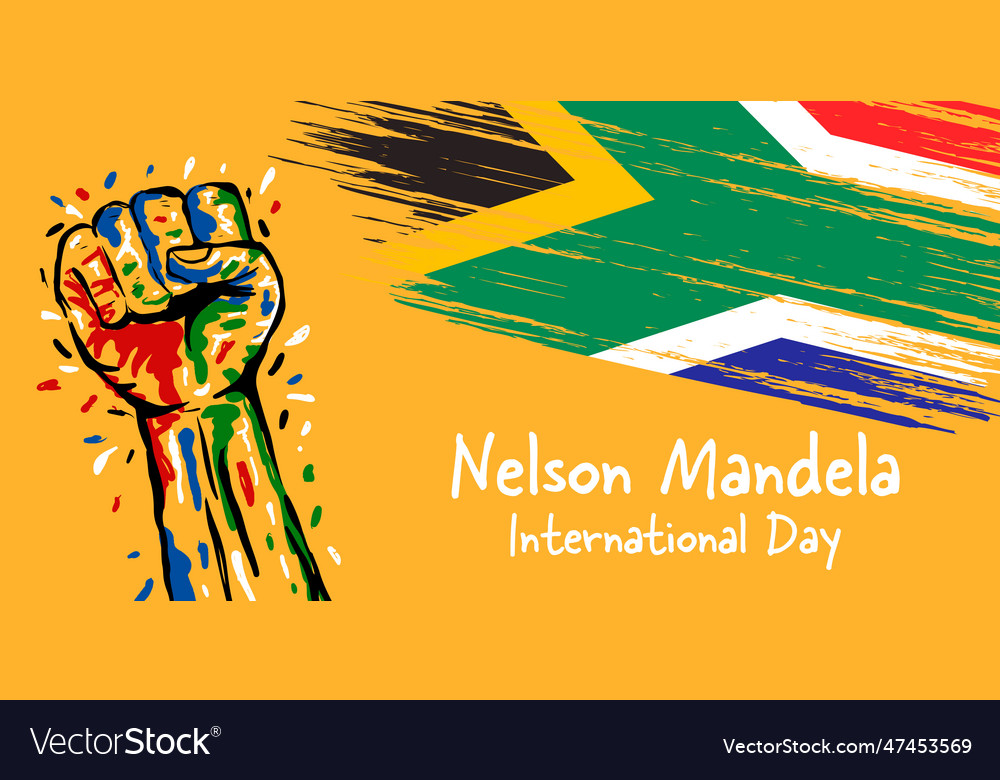 Hand drawn banner nelson mandela international