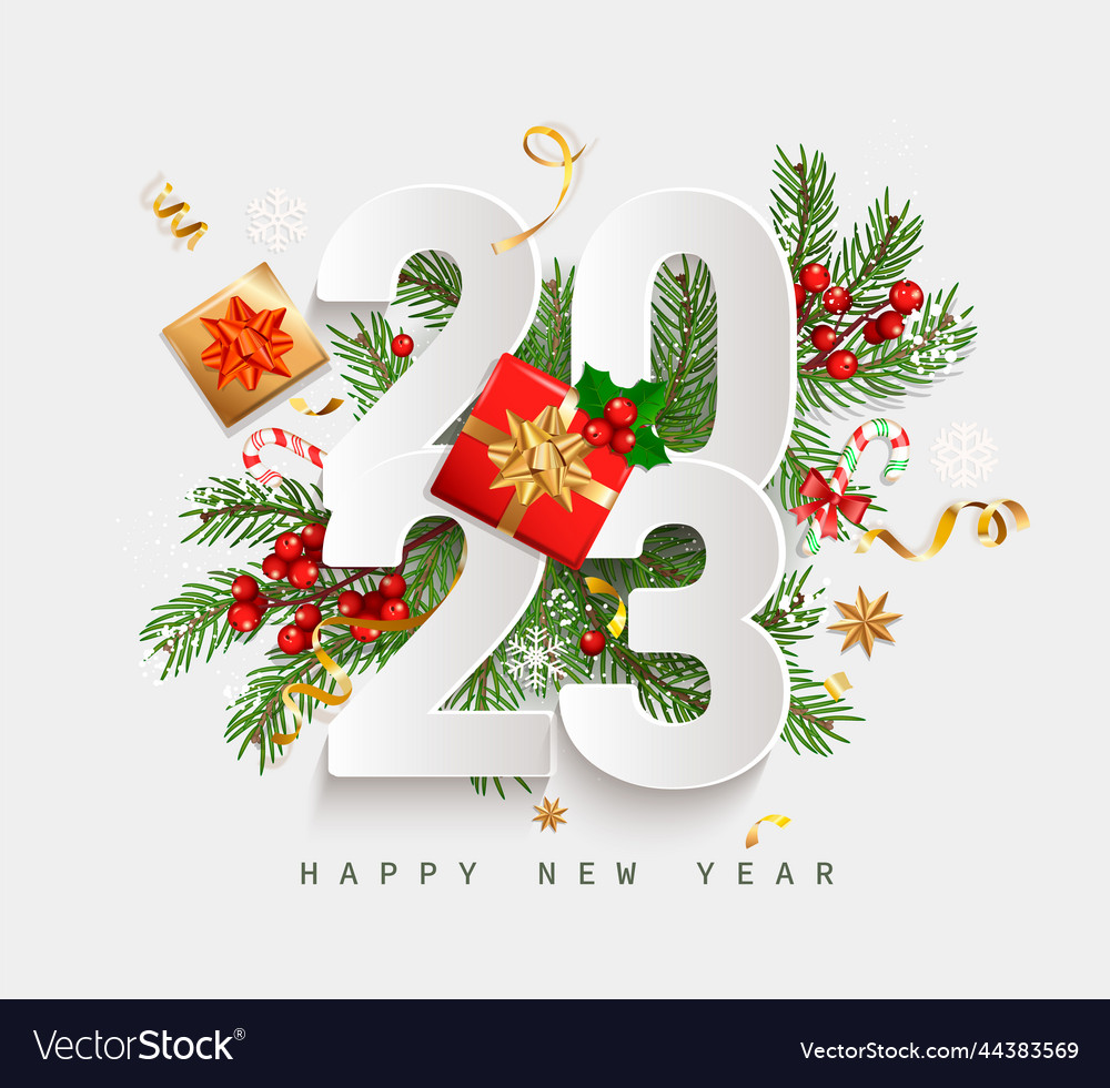 Happy new year 2023 banner Royalty Free Vector Image