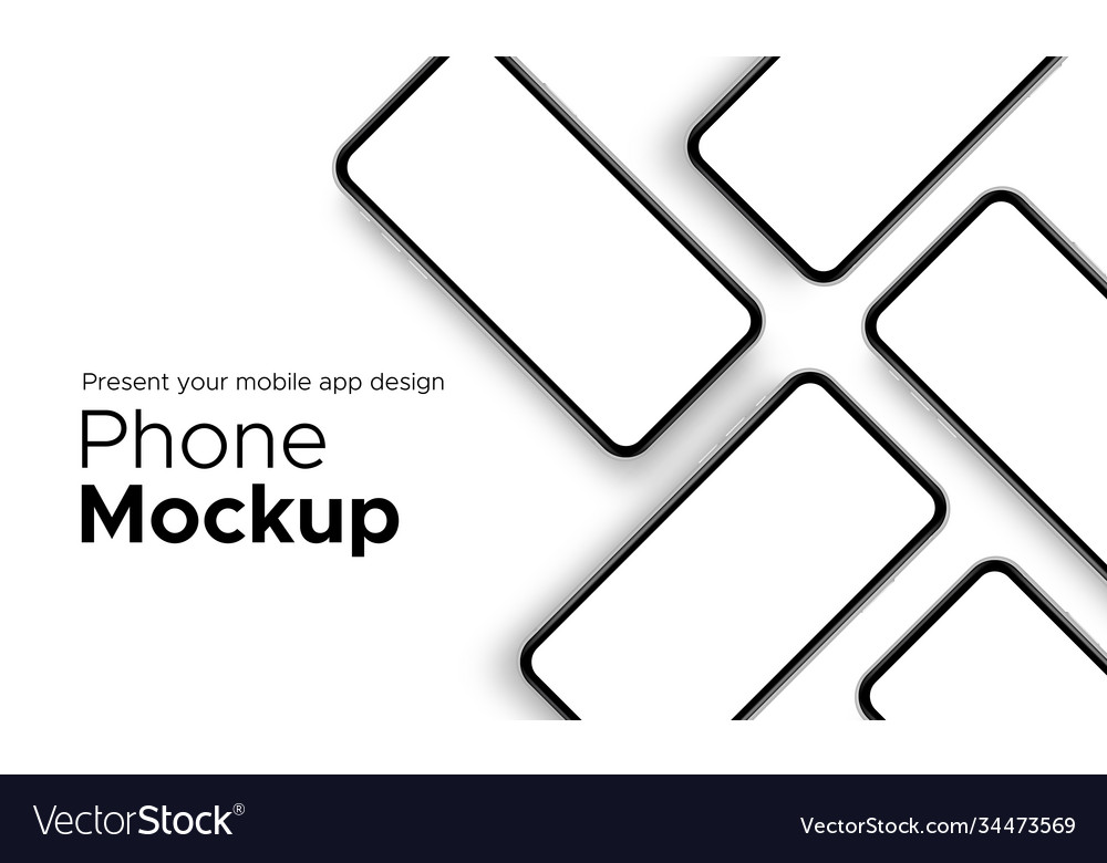 Download Mobile App Design Phone Showcase Mockup Royalty Free Vector