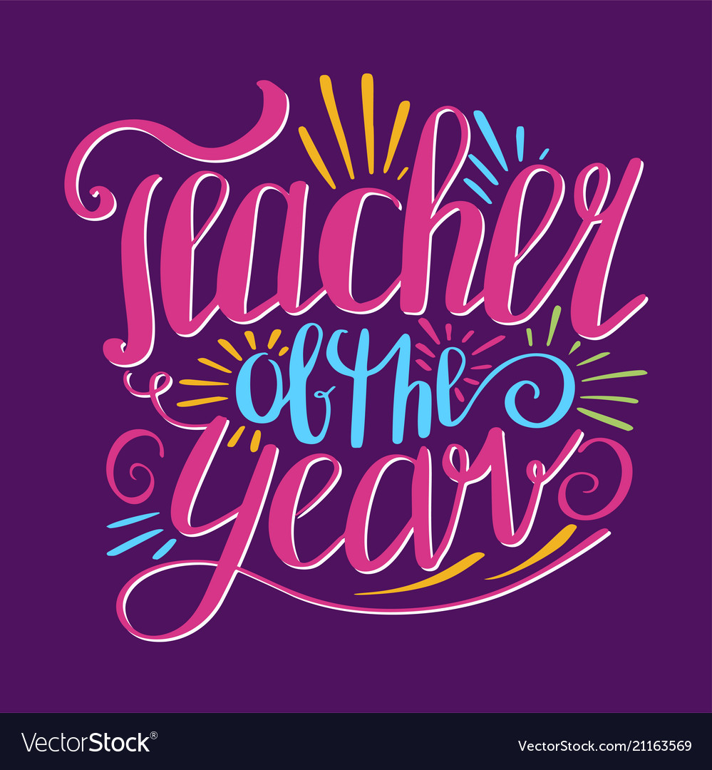 Teacher of the year poster Royalty Free Vector Image