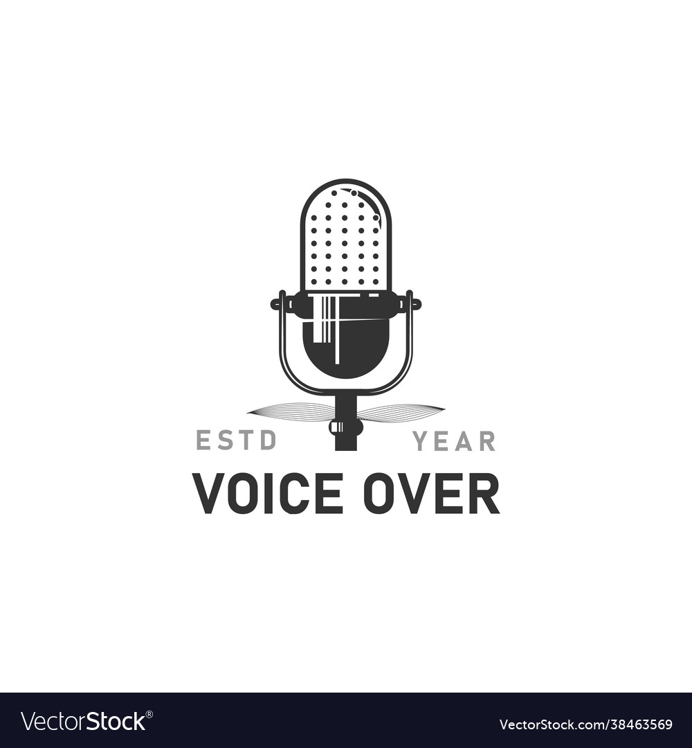 Voice over logo design concept isolated on white