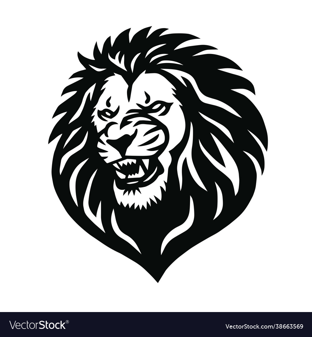 Wild lion head mascot logo design Royalty Free Vector Image