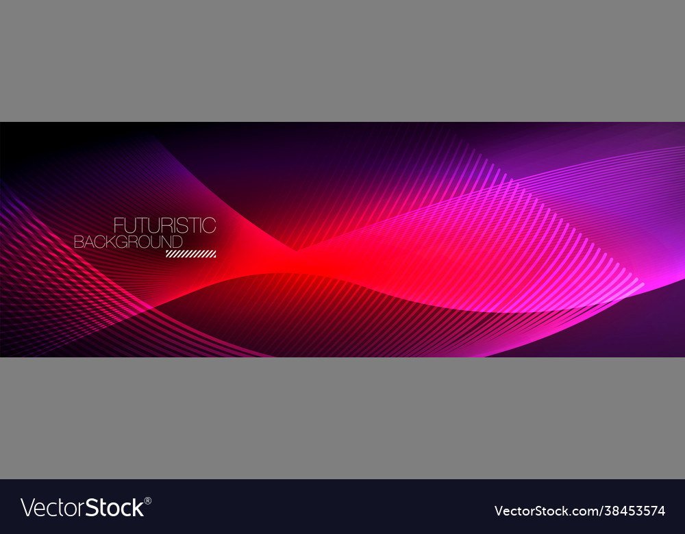 Abstract neon glowing light in dark with waves Vector Image