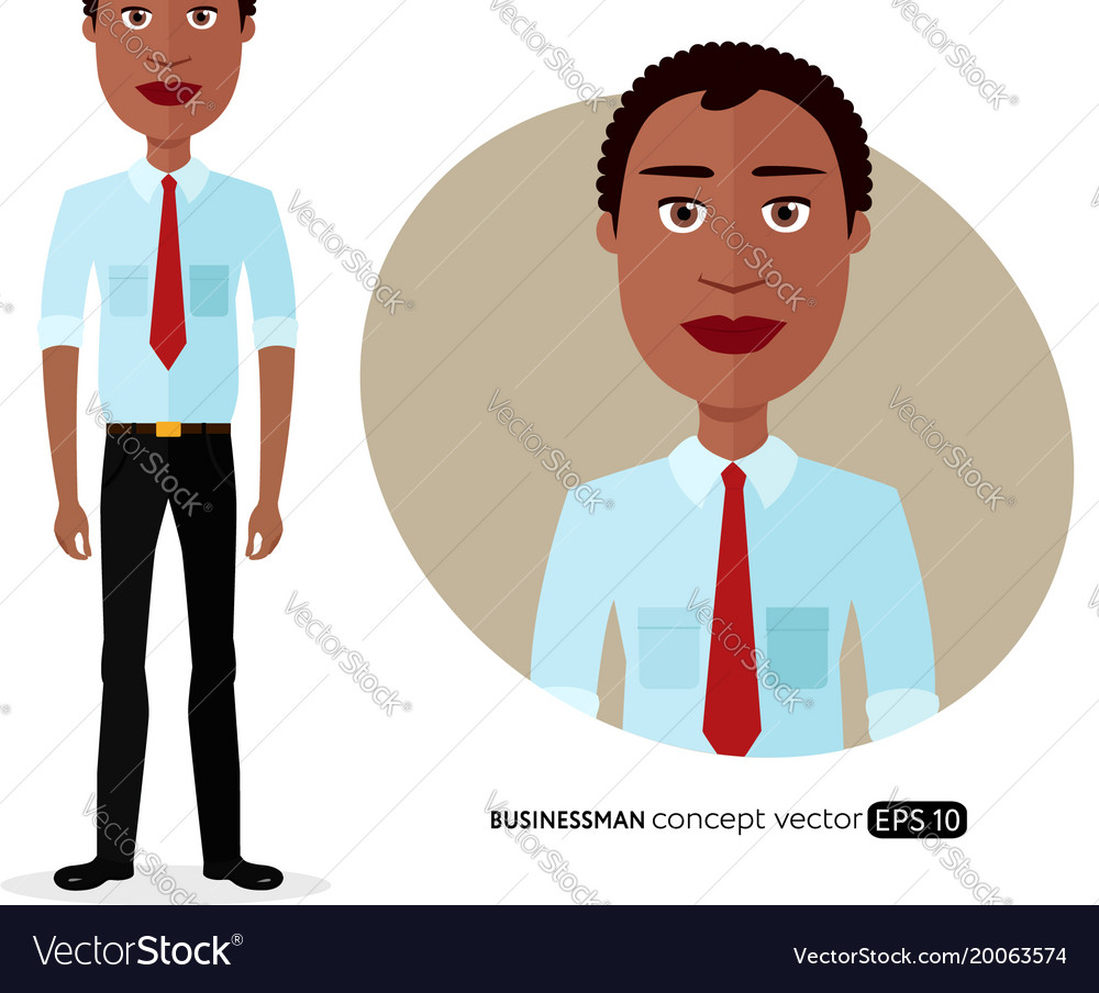 African American Business Man With Natural Hair Vector Image