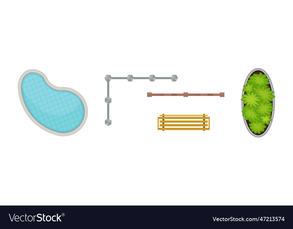 Bush swimming pool fence and wooden bench