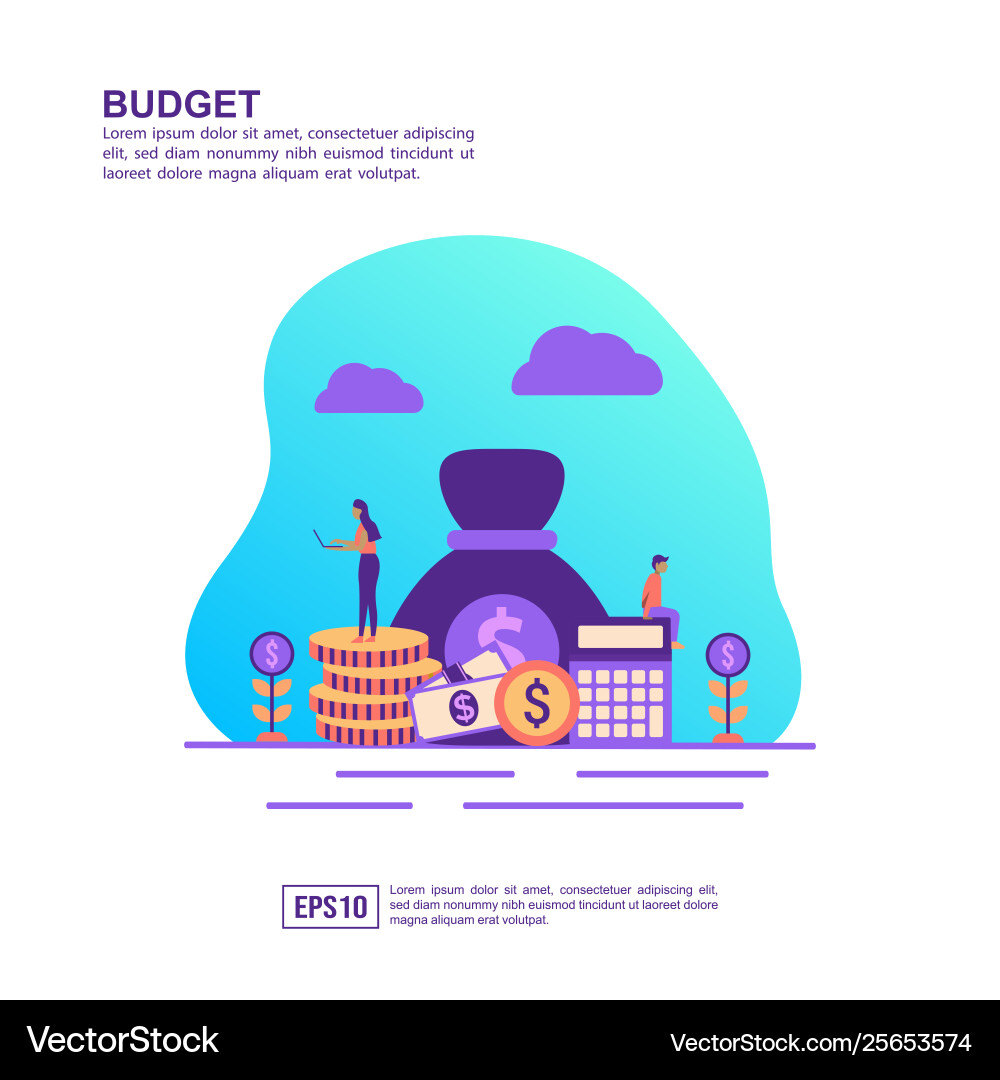 Concept Budget Modern Conceptual For Banner Vector Image