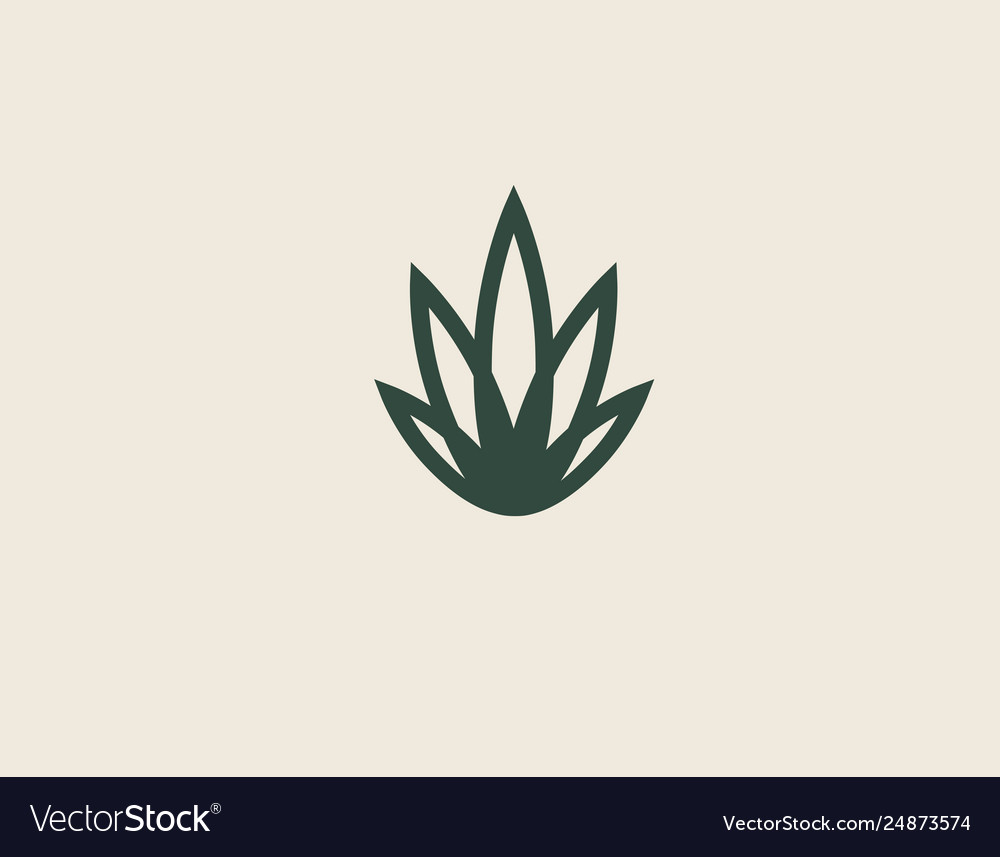 Geometric linear logo green petals eco cannabis